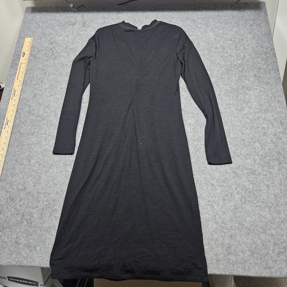Women's RAMBLERS WAY Wool Trina Dress Lightweight Jersey Knit Fitted Black Large - Picture 5 of 9